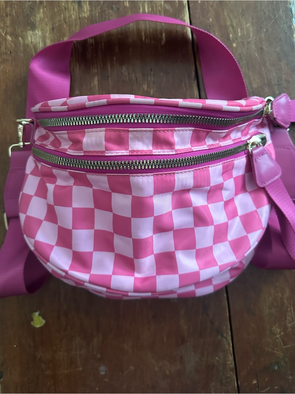Source Unknown Pink Checkerboard Crossbody Bag